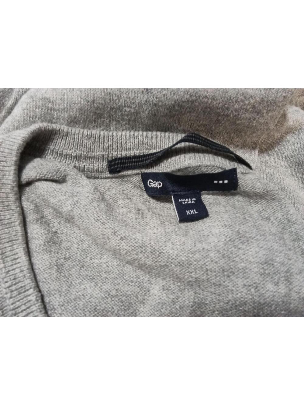 Gap Light Gray V-Neck Sweater XXL